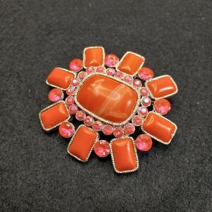 Orange and Pink Brooch